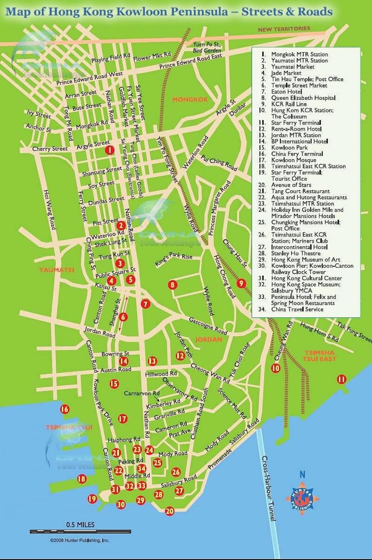 מפה של ניית ' ן רוד הונג קונג
