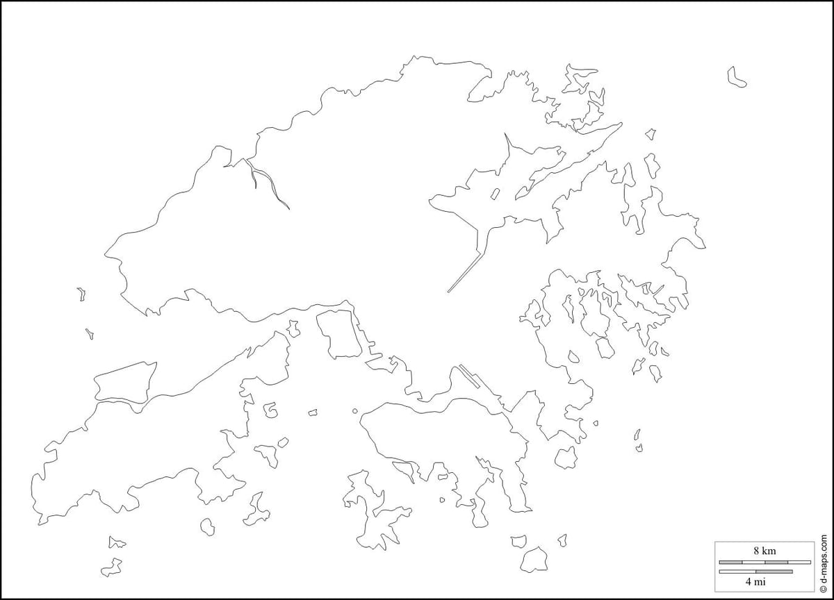 הונג קונג מפת המתאר.