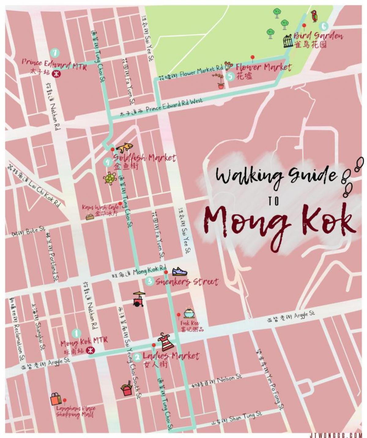 מפה של Mong Kok הונג קונג