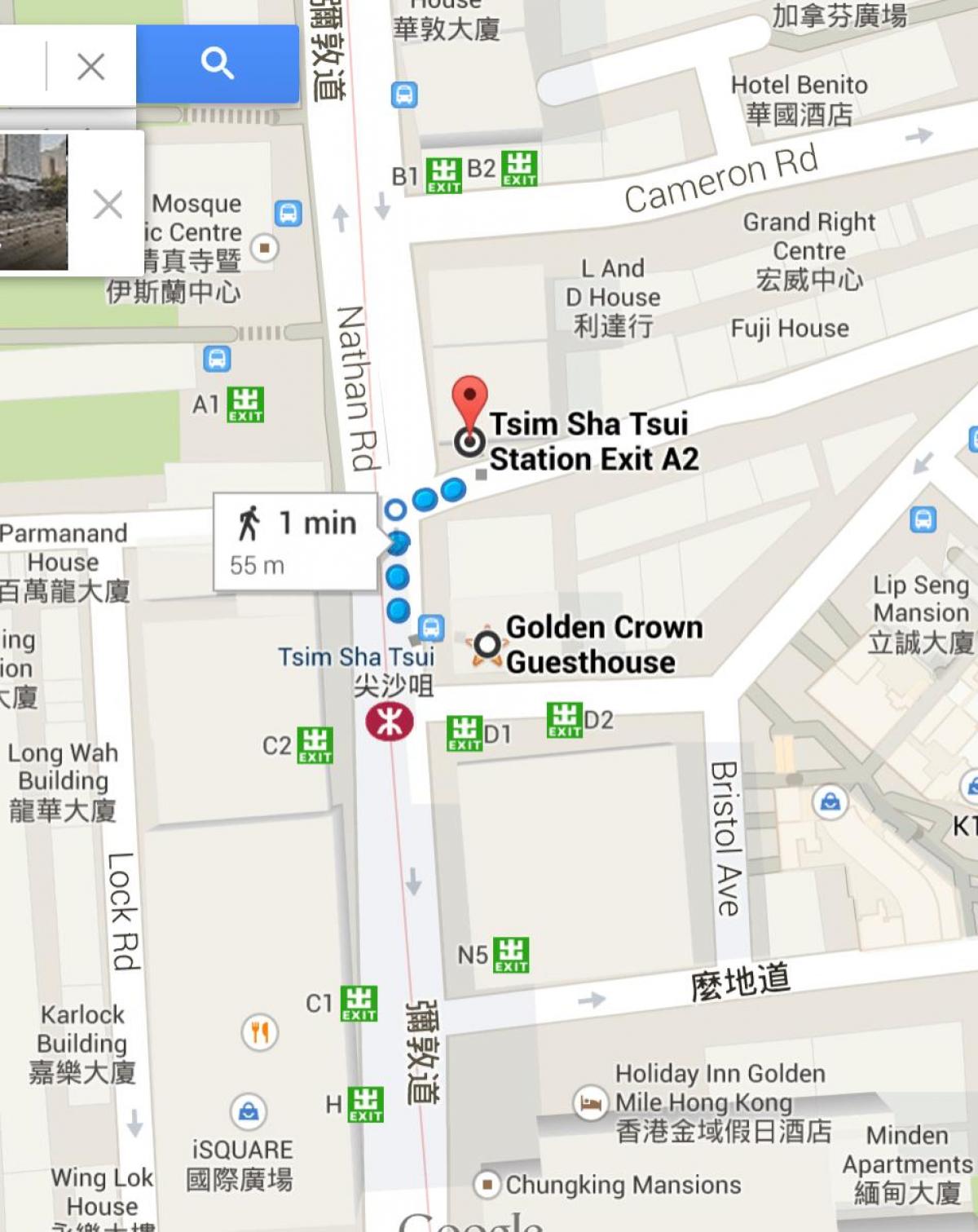Tsim Sha Tsui MTR station מפה