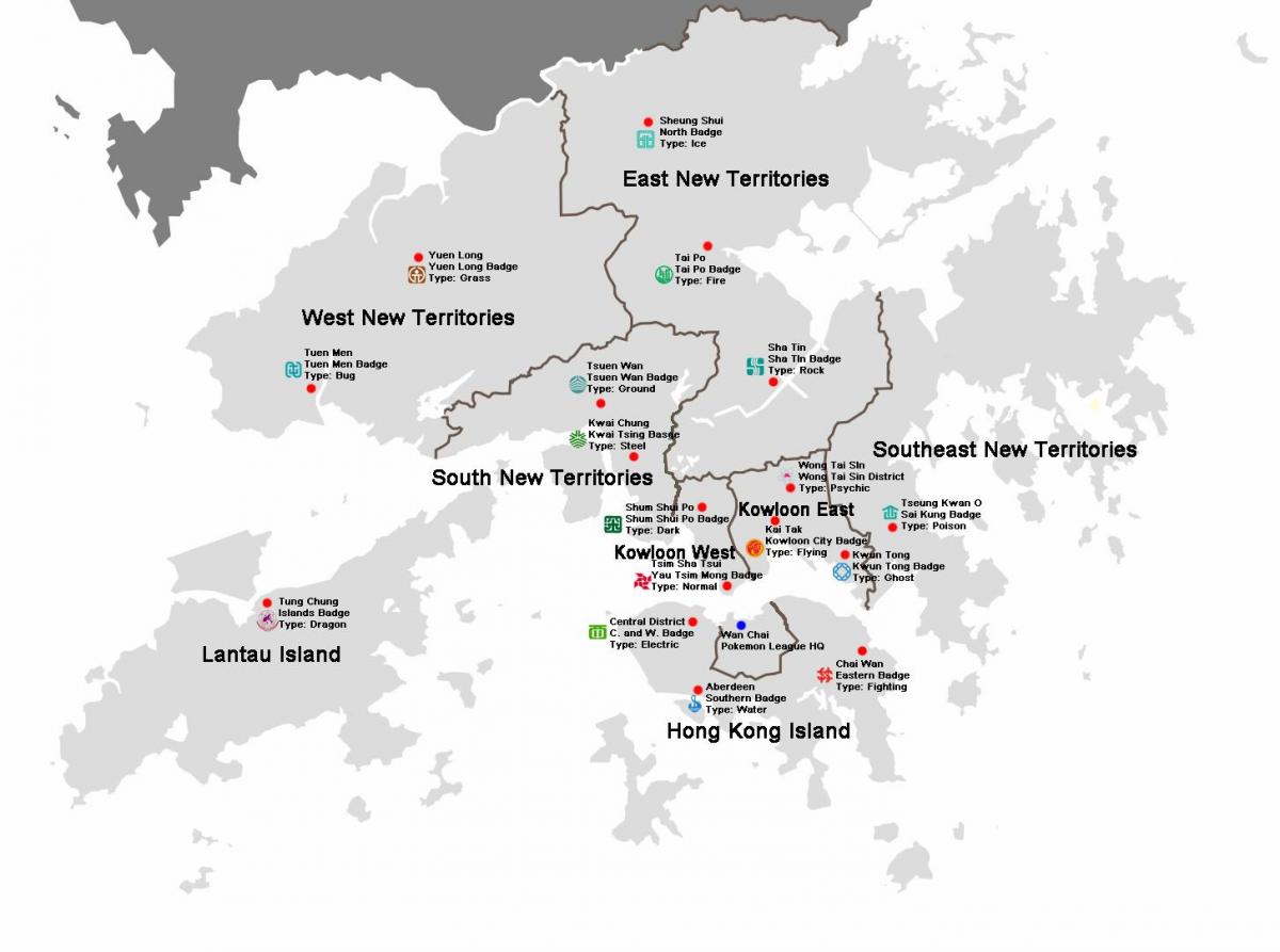 מפה של הונג קונג מחוזות