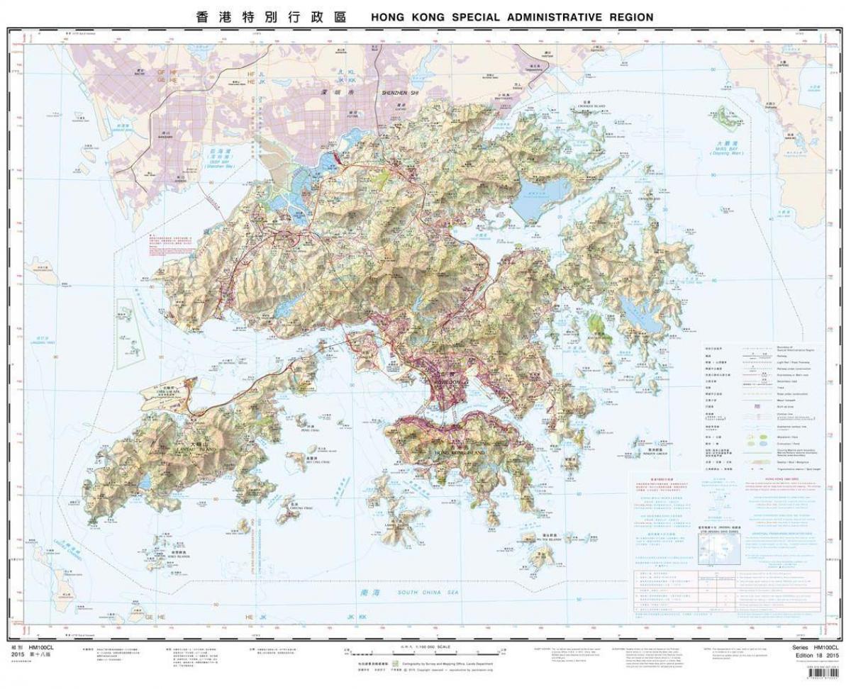 מפה טופוגרפית של הונג קונג