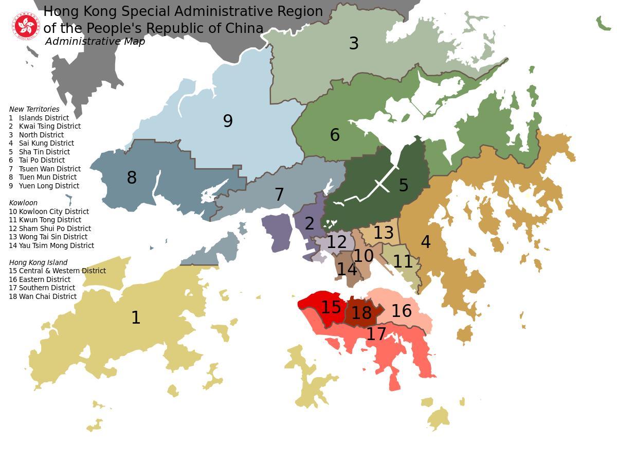 מפה של הונג קונג שכונות