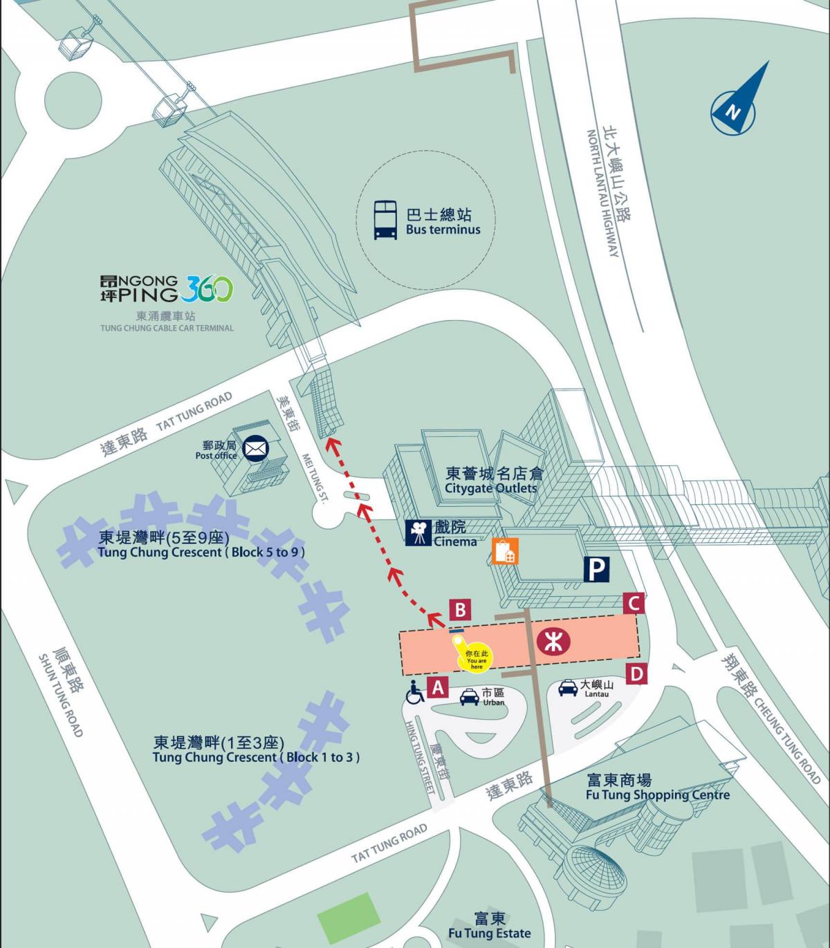 טונג צ ' ונג קו MTR מפה