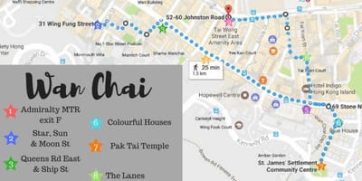 מפה של Wanchai Hong Kong